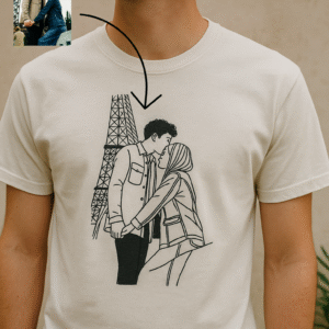 Custom Embroidered Outline T-shirt – Family Edition